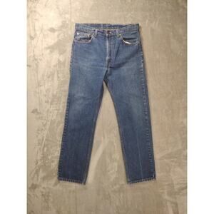 Levis 505 Mens Regular Fit Blue Jeans Size 35 x 31 - Made In USA